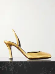 [NEOUS] NEOUS - Baten Metallic Leather Slingback Pumps - Gold - IT36 IT 36 Gold