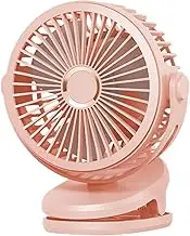 Portable Cooling Fan Clip - Battery Powered Stroller Rechargeable Fan - 4 Speed Rechargeable Table Fan, Desk Fans Small Quiet for Golf Cart, Bedside, Office