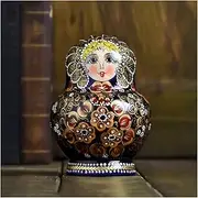 Matryoshka Russian Nesting Dolls 10-Layer Nesting Dolls Wooden Creative Educational Toys Matryoshka Hand-Painted Home Desktop Ornaments Cute and Fun Gift (Color : A)