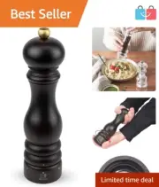 Paris u'Select Manual Pepper Mill - Adjustable Beechwood Grinder in Chocolate