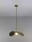 1950s Stilnovo large Wall Light Black Pendant Chandelier Raw Brass Italian Lamp
