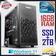 Intel Core i3 Gaming PC 16GB RAM Computer SSD+2TB Home & Office Desktop PC Core