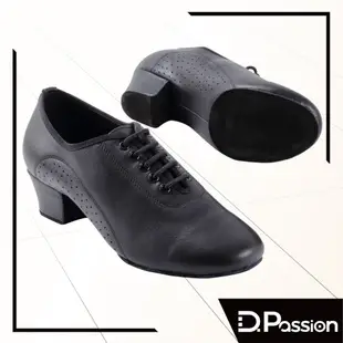 【D.Passion美佳莉】拉丁練習舞鞋 5301 黑牛皮 1.5吋