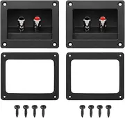 uxcell 2Pcs 3 Inch Square Speaker Box Terminal Cup, 2-Way Subwoofer Plug Connectors Double Binding Posts Spring Loaded Jack for Car Stereo Speaker Wire Sub Box