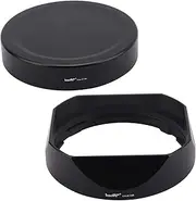 Haoge LH-X13B Bayonet Dedicated Lens Hood of Square Metal for Fuji Fujifilm Fujinon XF 18-55mm F2.8-4 R LM OIS Lens and Fujinon XF 14mm F2.8 R Lens on X-Pro3 XT30 XT4 Camera with Metal Cap kit