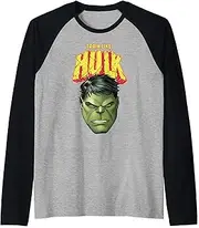 [Marvel] Hulk Big Face Retro Fitness Raglan Baseball Tee