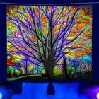 Blacklight Astronaut Tapestry Trippy Skull Tapestry Wall Hanging UV Reactive Gal