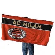 Seenlin 75*140cm Soccer Large Bath Towel Ac Milan Print Rectangular Bath Towel Beach Large Towel