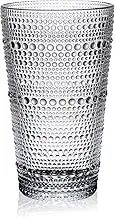 Hobnail Drinking Glasses Set of 4-600ML Water Glass, Unleaded Glass Cups fit for Home or Bar, Dishwasher Safe - Elegant Glassware Set as for Housewarming and Holiday Gifts