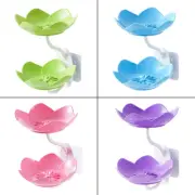 Lotus Soap Box Hanging Drain Double-Layer Punch-Free Household Racks for Soap.