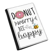 Donut Worry Bee Happy Passport Holder Cover Case Wallet - Doughnut