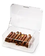 Bey-Berk 60-Cigar Acrylic Humidor with Magnetic Closure