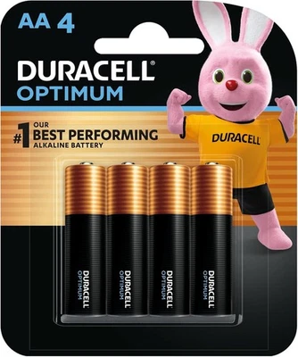 Duracell Optimum Alkaline AA, 4 Pack Batteries
