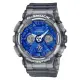 【CASIO 卡西歐】半透明黑夏日藍潮流風格雙顯腕錶 45.9mm(GMA-S120TB-8A)