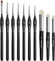 GOLDEN MAPLE Miniature Paint Brushes Drybrush-10pcs Micro Detail Paint Brush Set,Small Fine Detail Brushes for Acrylics,Watercolors & Paint by Number, Citadel, Figurine, Warhammer 40k
