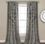 2 Pcs Lush Decor Riley Gray Window Curtain 54x84/ Each