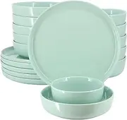 [Elama] Duncan 18 Piece Porcelain Dinnerware/Tableware Set, Service for 6 (Mint)
