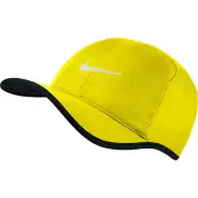 NEW! NIKE Adult Unisex Cap DRI-FIT Tennis FEATHERLIGHT Hat, Volt/Black/Whit