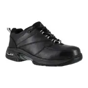 Reebok Work Tyak RB4177 Men's 10 Black Leather Composite Toe Athletic Shoes PQ92