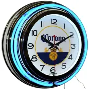 15" Corona Extra Beer Sign Double Neon Clock Bar Pub Man Cave Decor (Blue)