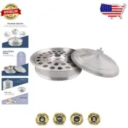 Matte Silver Communion Tray with 32 Cup Holders - Modern Church Supplies
