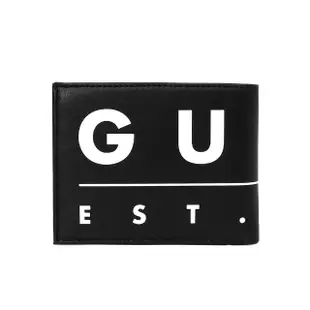 【GUESS】純色皮面LOGO皮夾(黑)