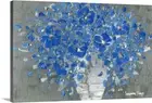 Flowers Art Blue Abstract Wall Art Bouquet canvas PRINT by Susanna Shap