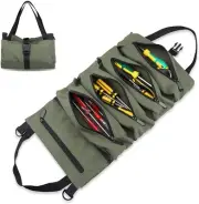 Super Tool Roll Bag - Large Wrench Roll, Big Tool Roll Up Bag, Waxed Canvas Z...