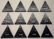 12 BLACK 1 1/2" TALL TRIANGLES 3mm BULLSEYE 90 COE GLASS FOR FUSION