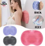 Shower Silicone Back & Foot Scrubber Wall Mounted Back Scrubber Bath Massage Pad
