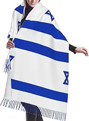 [DRTGEDS] Israeli Flag Scarfs For Women Fall Winter Scarves Pashmina Shawls And Wraps For All Season Christmas Gift