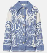 [Dorothee Schumacher] Dorothee Schumacher Secret Garden floral jacquard jacket AU 16 blue