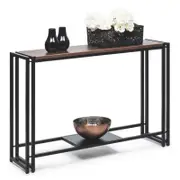 Lirash Sleek Contemporary Hallway Console Table with Copper Textured Top