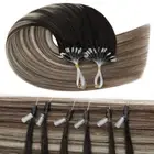 200PCS Thick Micro Loop Ring Beads Hair Extensions Real Remy Human Hair Straight