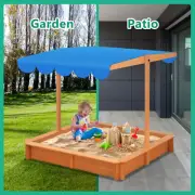 Kids Sandpit Box Canopy Outdoor Toys Sand Pit Ground Cover Beach Shade Seat