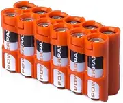 AA Battery Storage Caddy by Storacell, Orange, Holds 12 Batteries (Not Included)