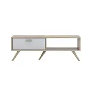 Abby Scandinavian Coffee Table - Oak & White