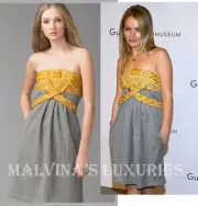 CHLOE DRESS STRAPLESS WOOL FLANNEL EMBROIDERED BUST $2,260 sz 36 / US 2/4