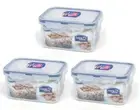 3Pcs Lock & Lock Classic Food Storage Plastic Container Set(470mL x3)