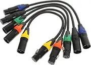 JEWEDECO 5pcs XLR Male to Female Microphone Adapter Cable Durable Materials Reliable Mic Connection Cords for Audio Equipment Sound Quality Assurance Random Color