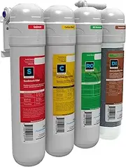 AQUATICLIFE Twist-in 4-Stage Reverse Osmosis Water Filtration Deionization System, RO/DI Filter Unit 75 GPD