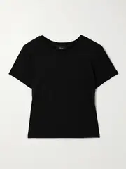 [The Park] The Park - Lia Cropped Stretch-tencel™ Lyocell Jersey T-shirt - Black - small small Black