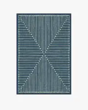 120' x 185' | Machine Washable Runner Rug | Kid & Pet Friendly | Indoor Rug | Inkdrop Lapis Blue Rug by Jonathan Adler | Ruggable