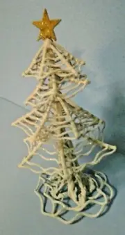 Department 56 White Sparkle 8 1/2" Tall Tree With Gold Sar On Top