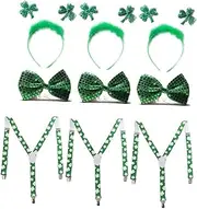 PRETYZOOM Party Suspenders Headdress 9pcs Patrick's Day Costumes Elastic Party Tie Fashion Comfortable Accessories