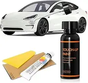 XTryfun Pearl White Touch Up Paint for Tesla, DIY Car Paint Scratch Repair Kit, Automotive Paints, Quick & Easy Fix Scratch Repair for Tesla Model 3/Y/S/X