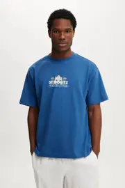 [Cotton On Men] Cotton On Men - Box Fit Graphic T-Shirt - Washed cobalt/st moritz XL WASHED COBALT/ST MORITZ