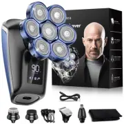 Head Shavers for Bald Men, 7D Wet/Dry Waterproof Head Shaver, USB &Type-C Rec...