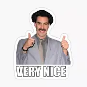 Borat STICKER jdm jap slammed drift funny, meme car decal Holographic