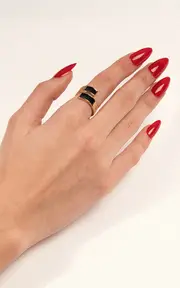 [IVI] Gaia Gold-Plated Enamel Twist Ring